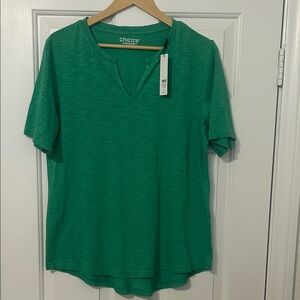 Chico's Emerald Green Short Sleeve Tee